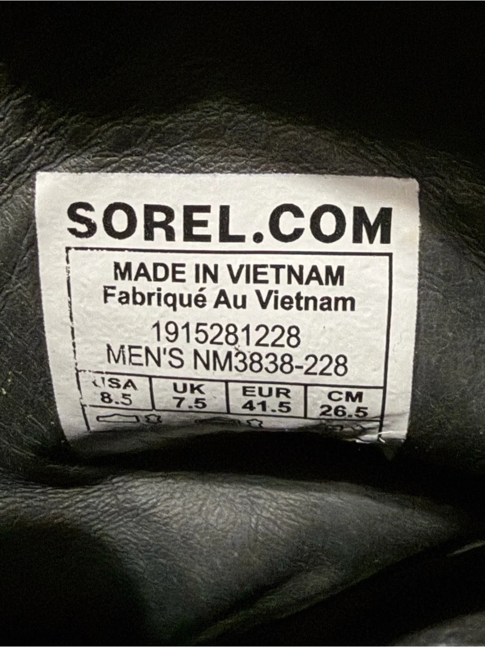 Sorel Mad Brick Six Waterproof Leather Boot Men's Dark Brown Size 8.5 VGUC